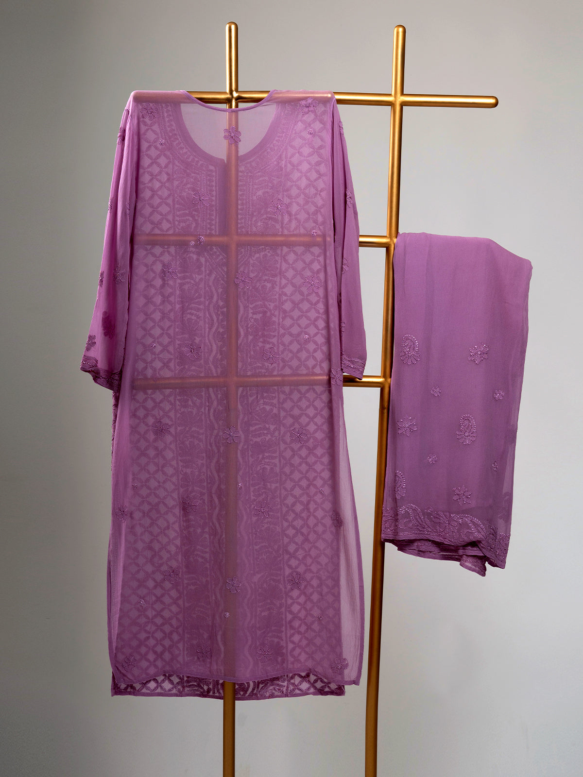 Jaal Embroidered Chikankari Set