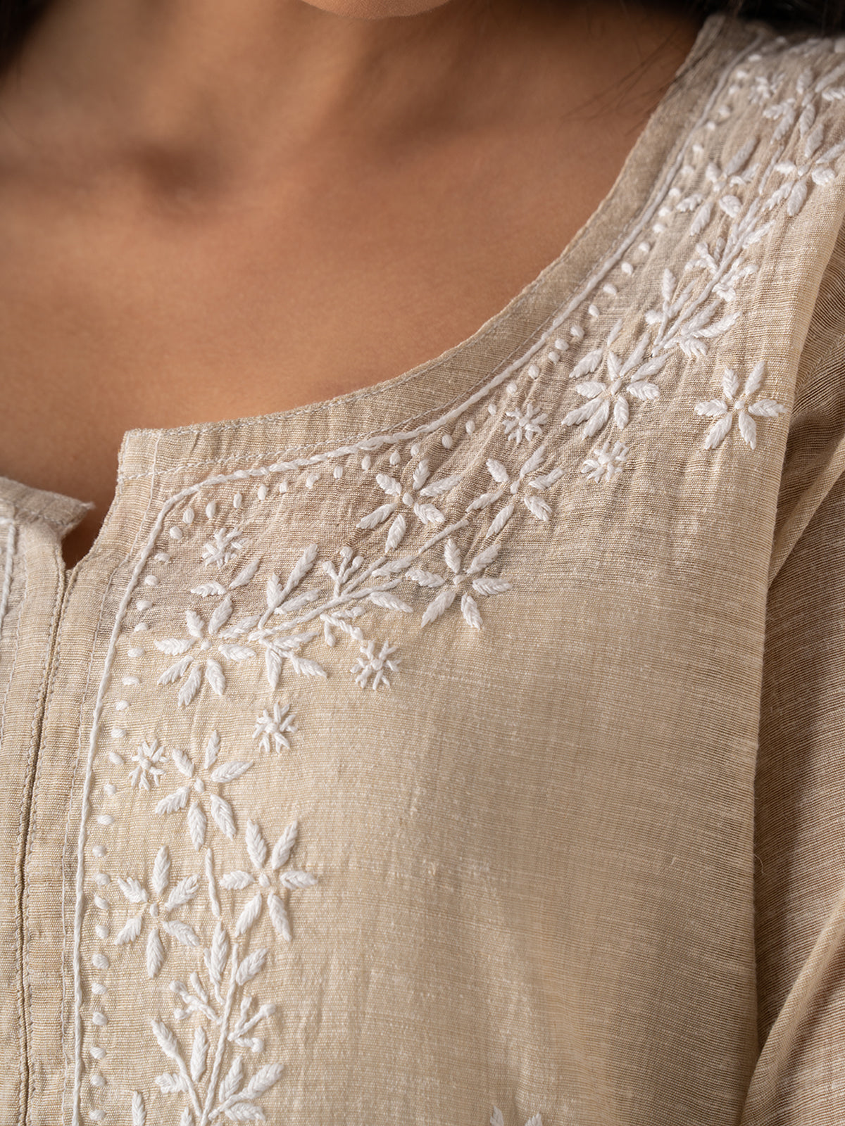 Khadi Chikankari Top