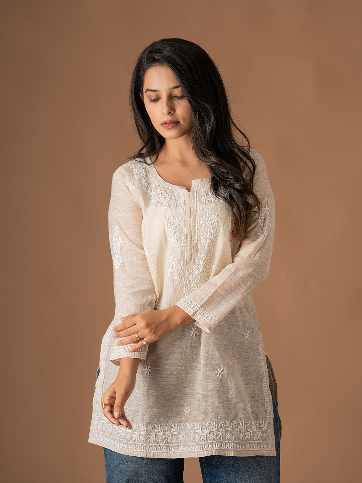 Khadi Chikankari Top