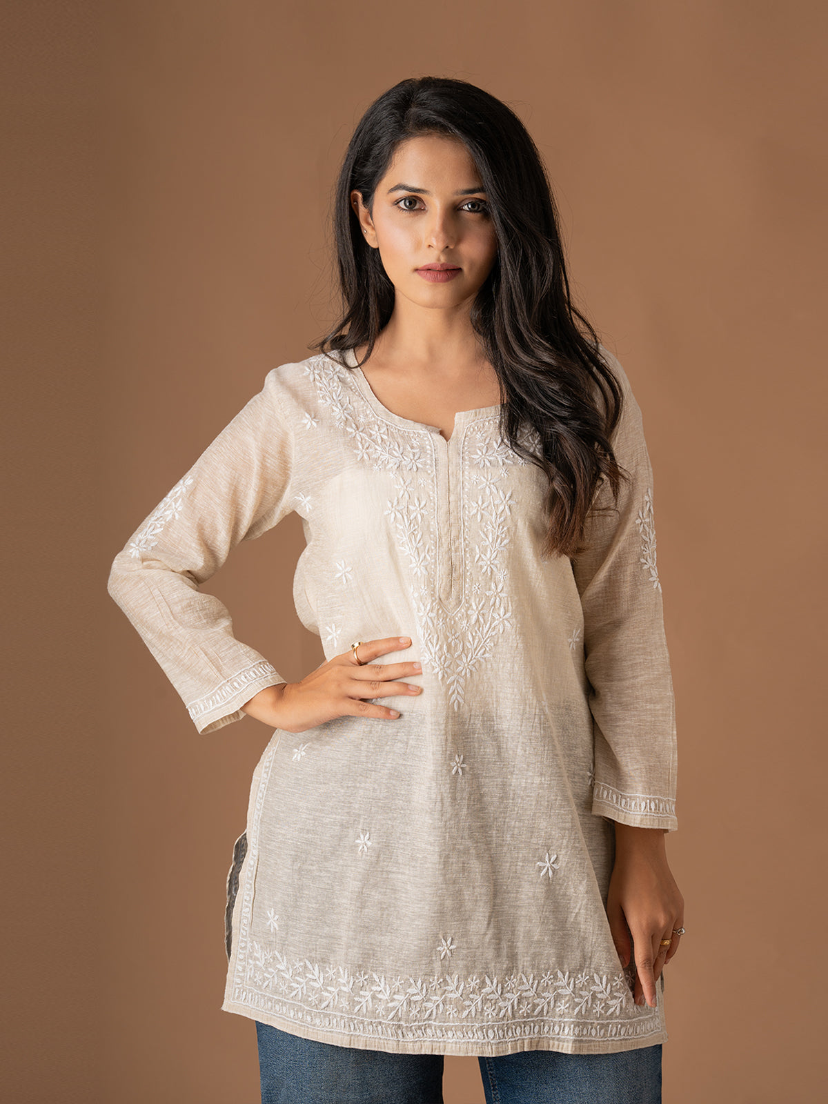Khadi Chikankari Top