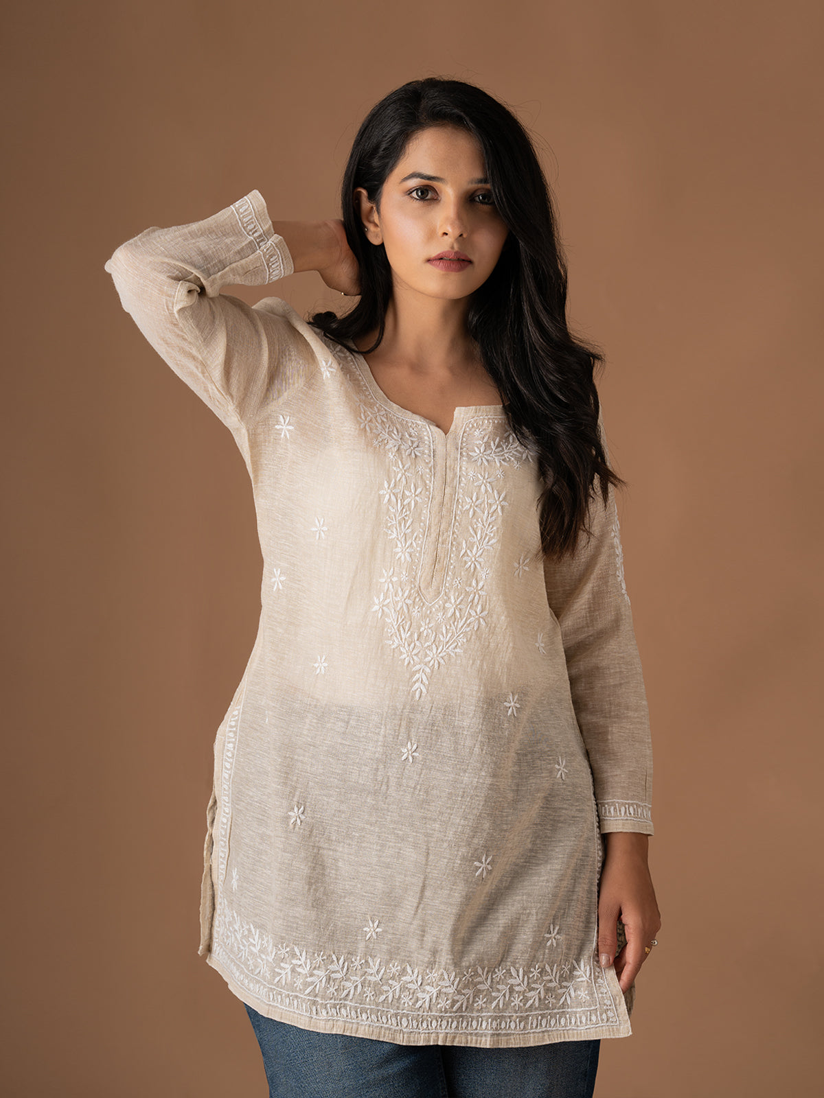 Khadi Chikankari Top