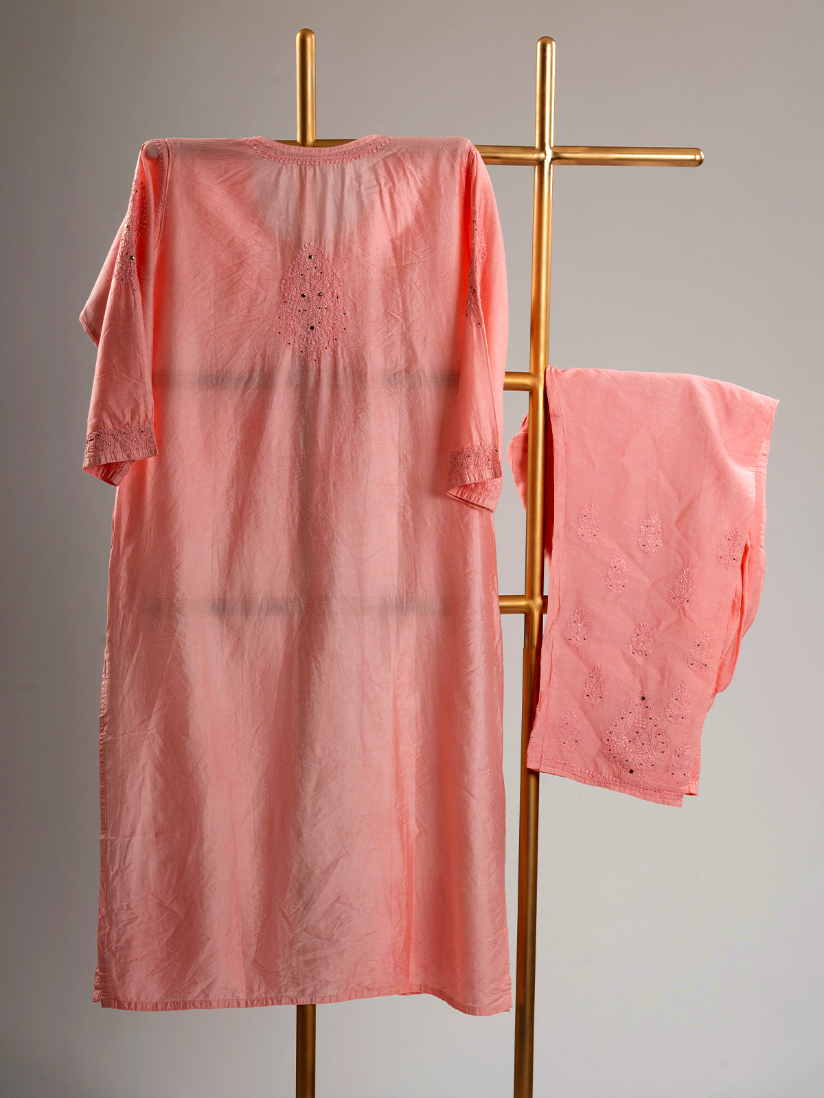 Chanderi Mukaish Chikankari Set