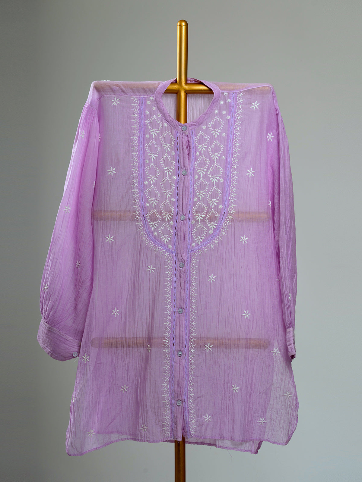 Mul Chanderi Chikankari Shirts