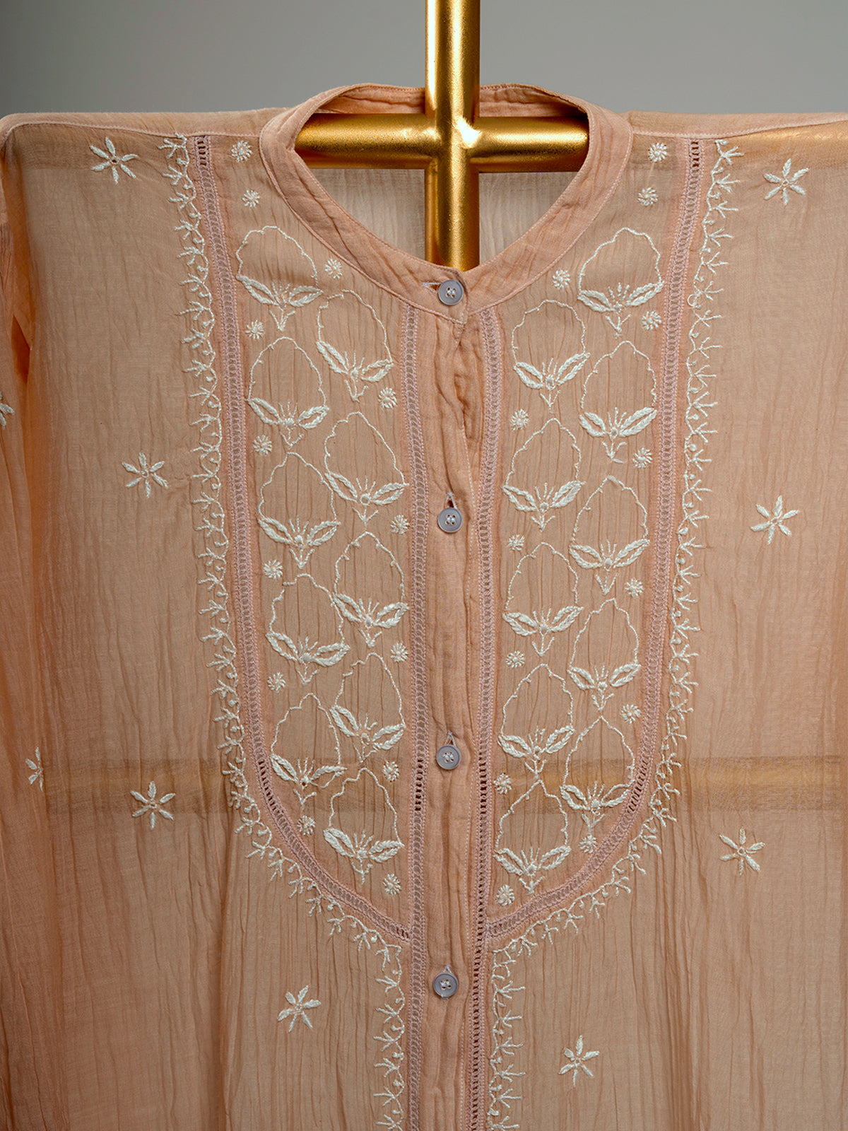 Mul Chanderi Chikankari Shirts