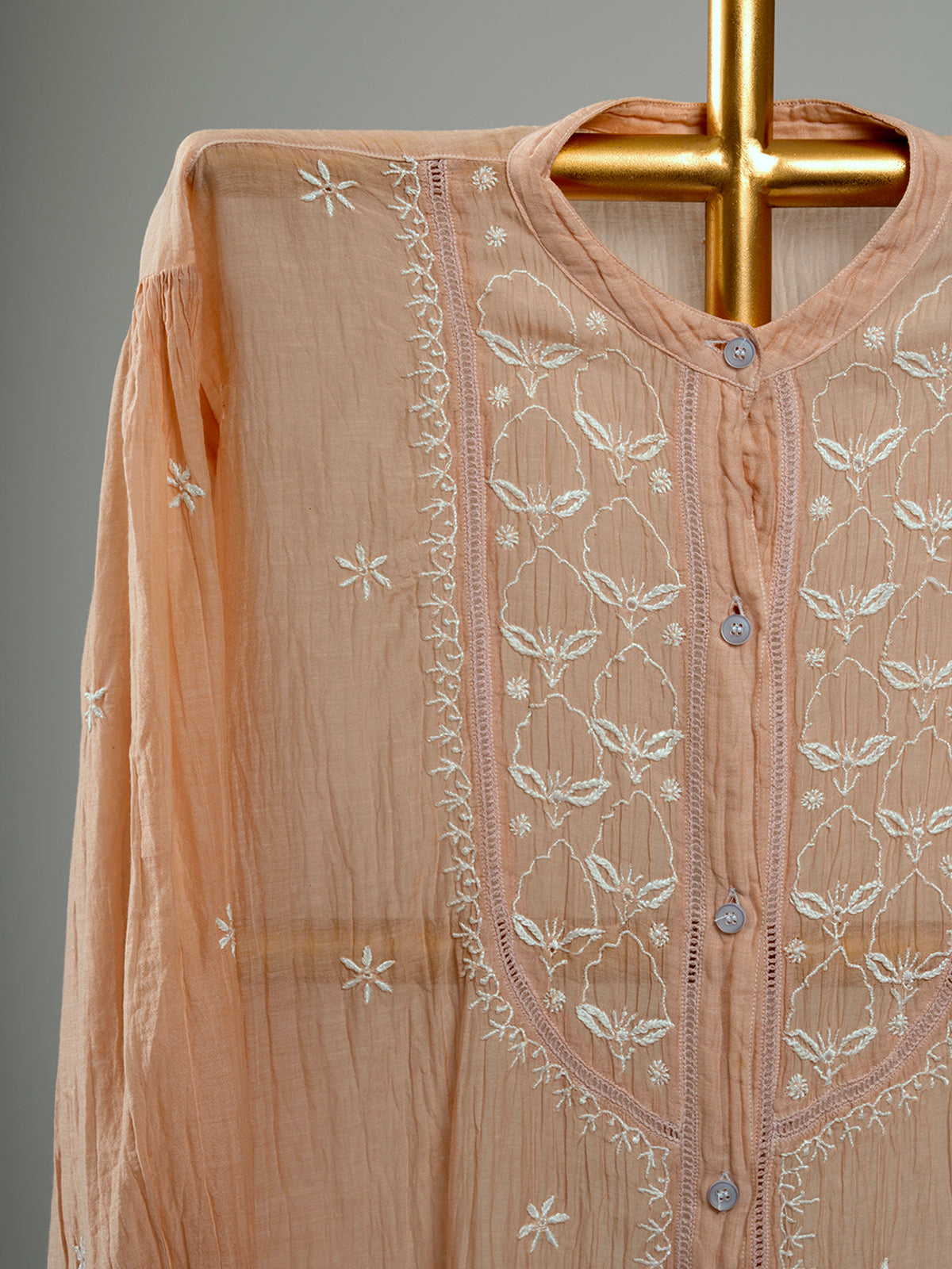 Mul Chanderi Chikankari Shirts