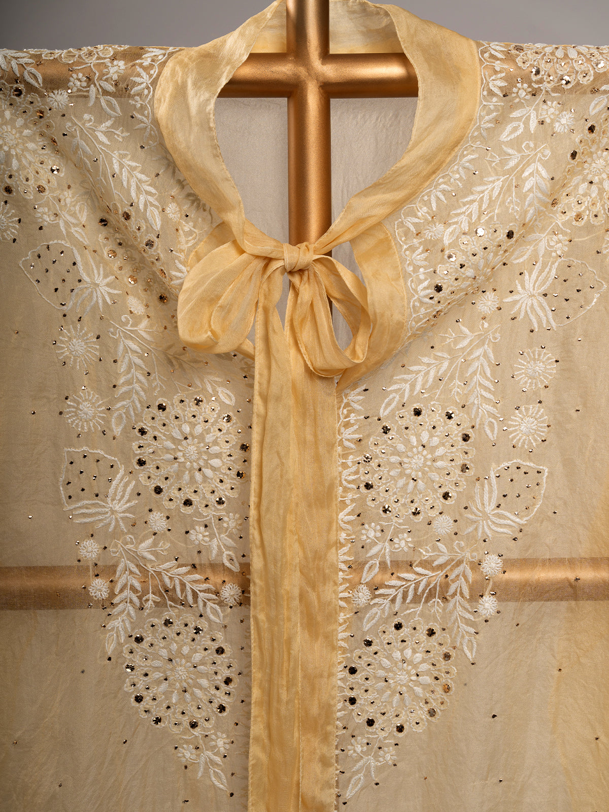 Organza Chikankari Shirt With Mukaish Work