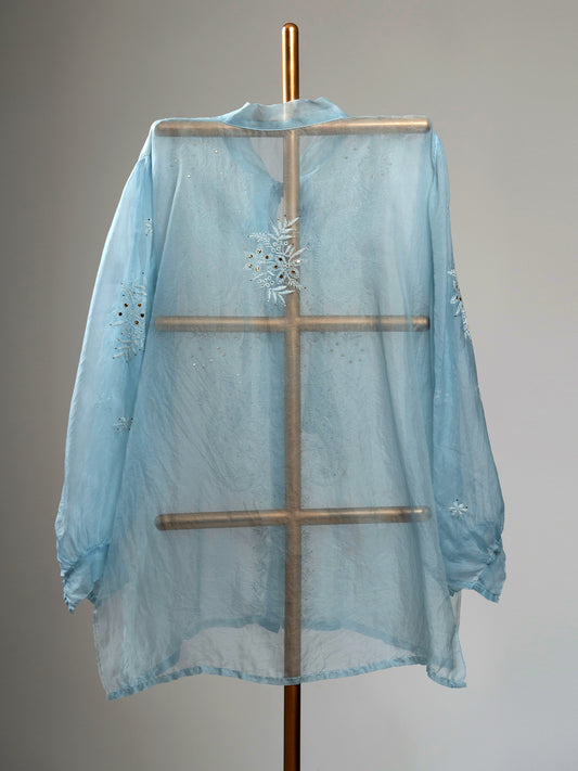 Organza Chikankari Shirt With Mukaish Work