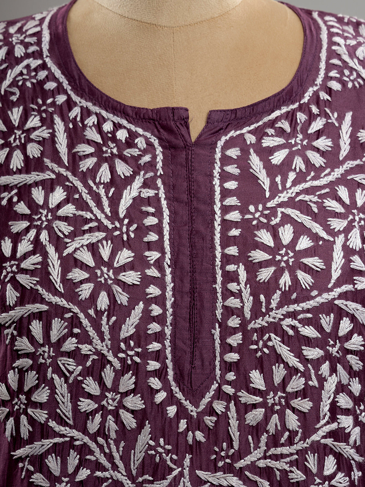 Chanderi Chikankari Kurti