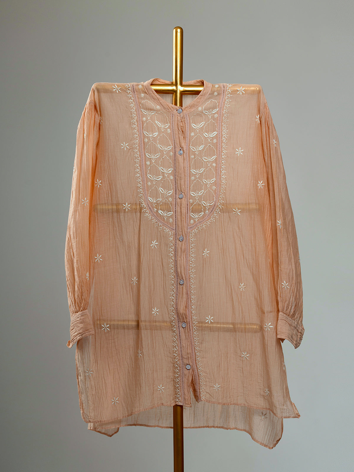 Mul Chanderi Chikankari Shirts