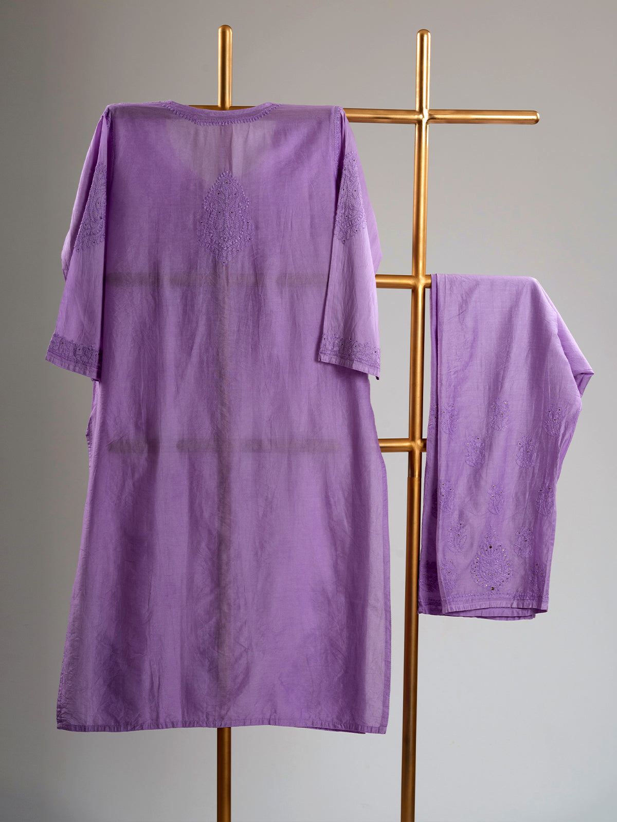 Chanderi Mukaish Chikankari Set