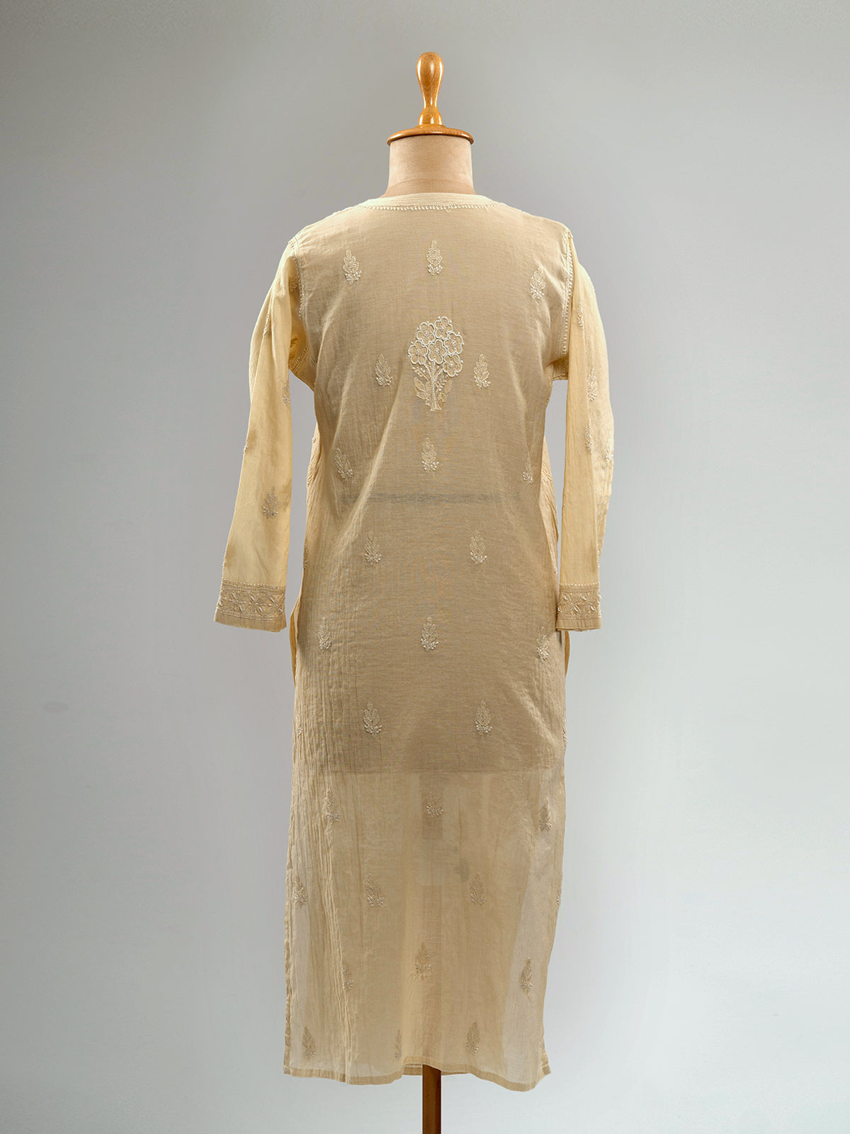 Pearl-Embellished Chikankari Kurti