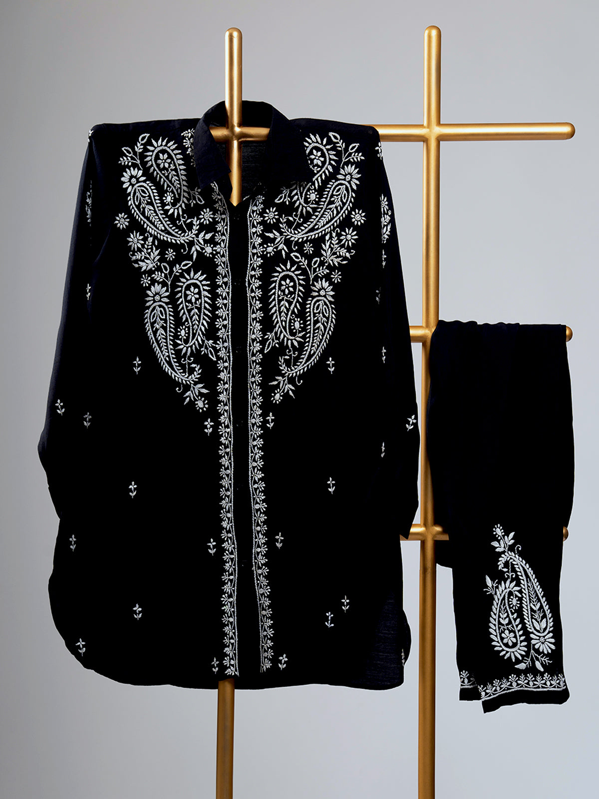 Chikankari Coord Set in Black