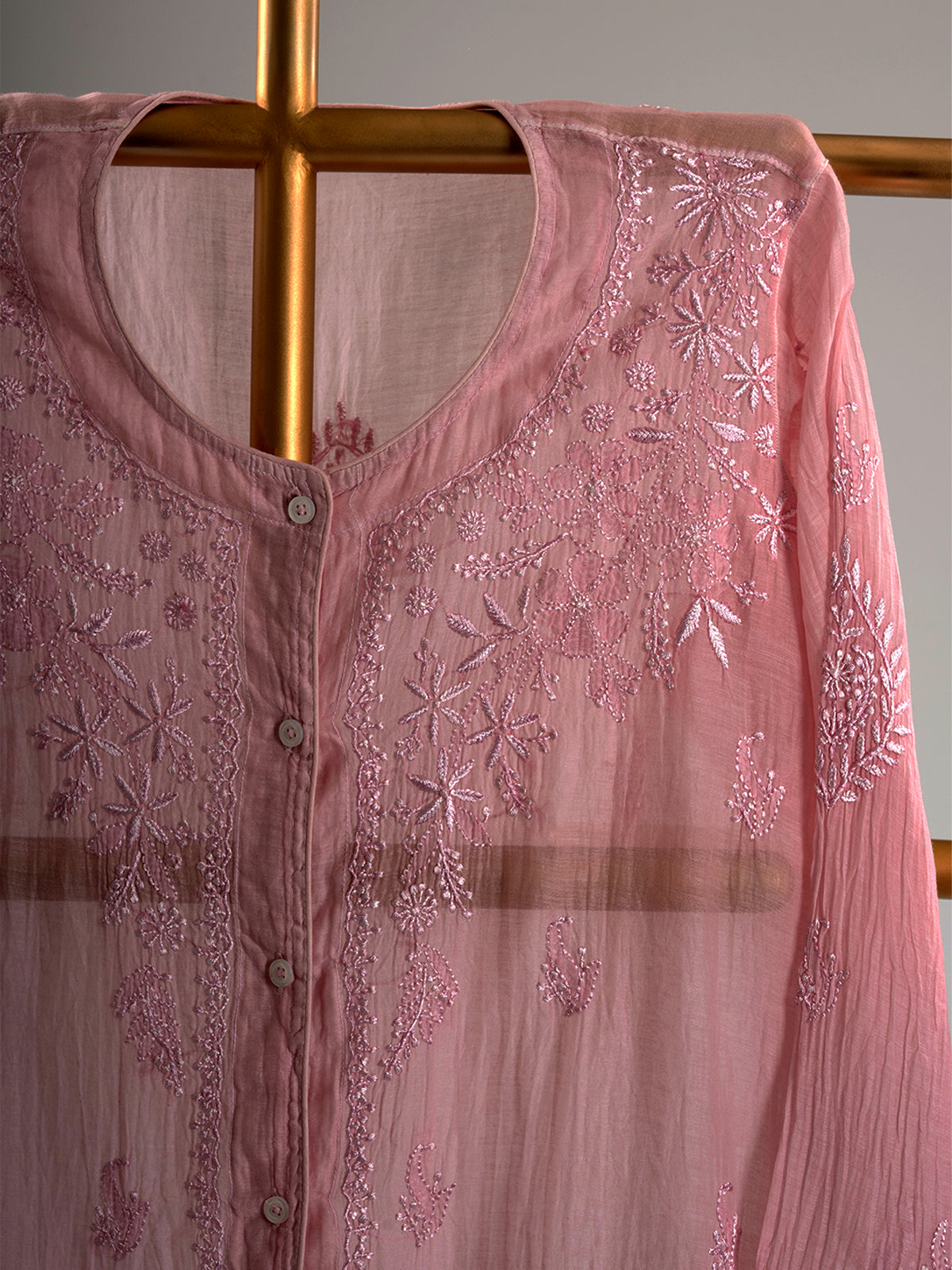 Mul Chanderi Chikankari Coord Set