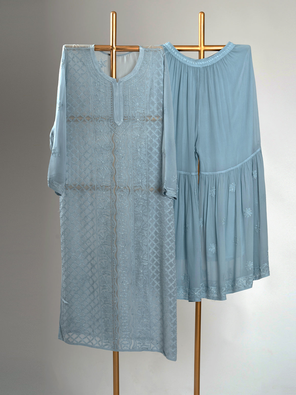 Jaal Embroidered Chikankari Set