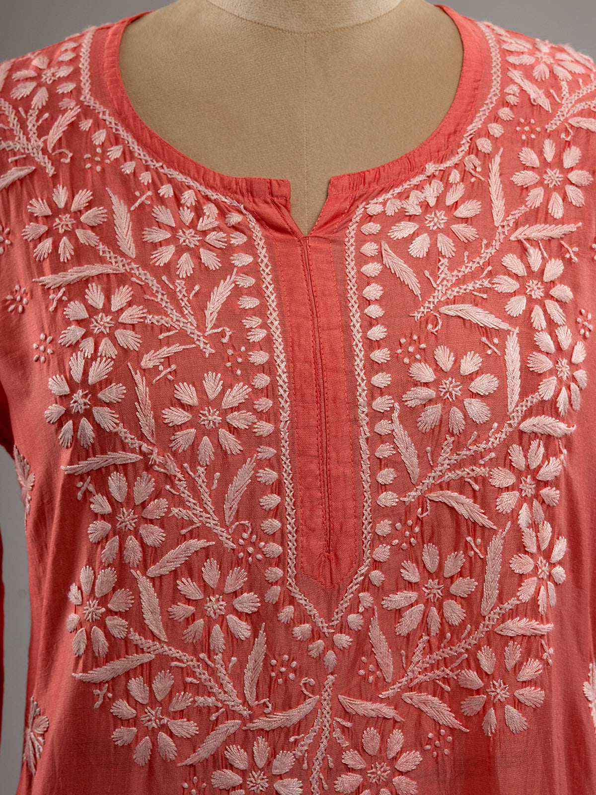 Chanderi Chikankari Kurti