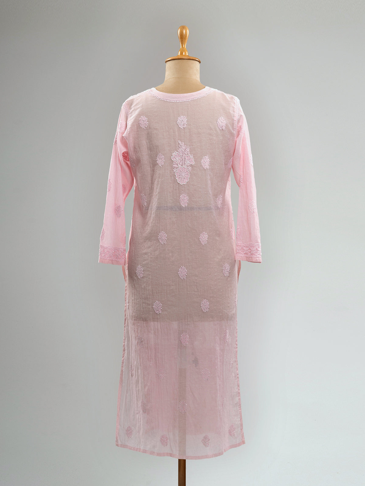 Pearl-Embellished Chikankari Kurti