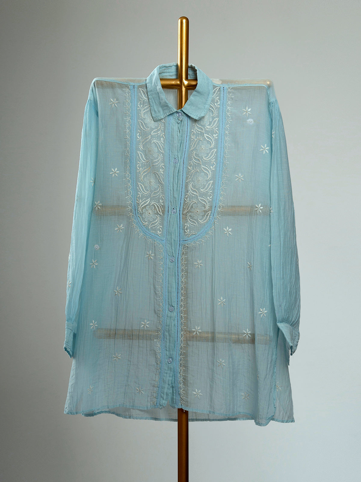 Mul Chanderi Chikankari Shirts