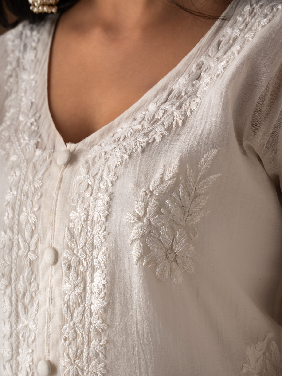 Chanderi Chikankari Set