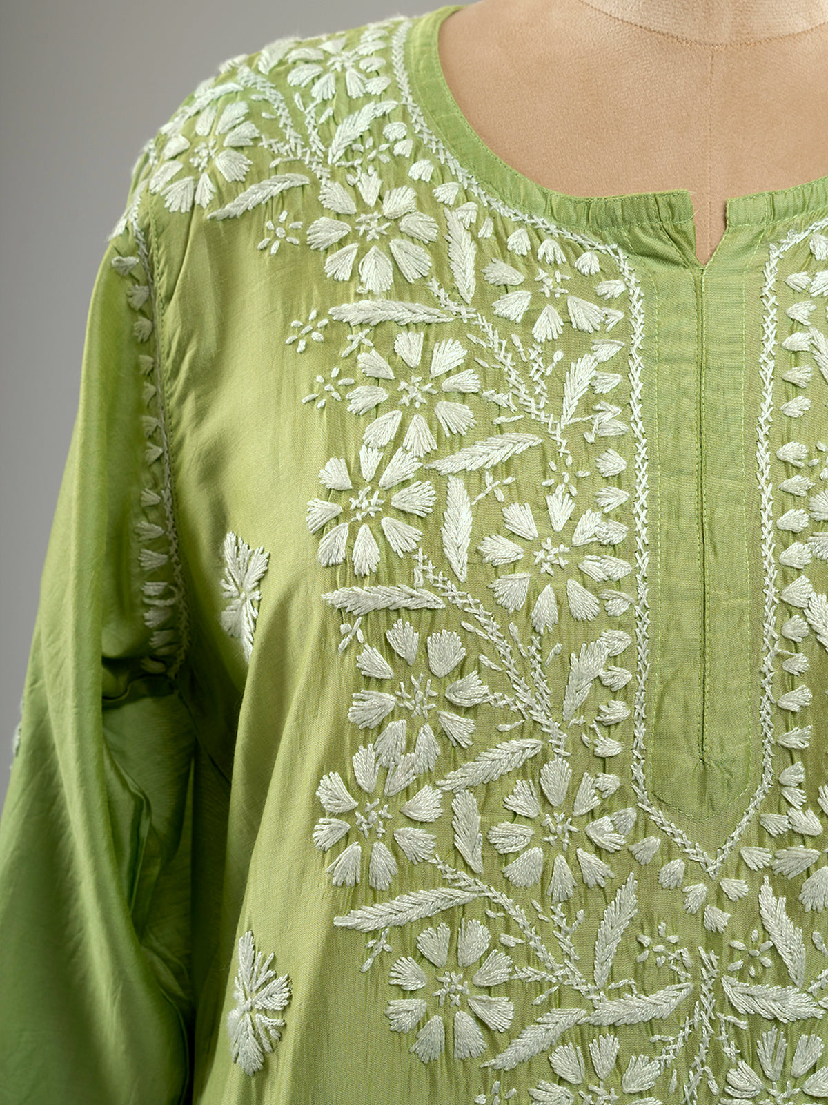 Chanderi Chikankari Kurti