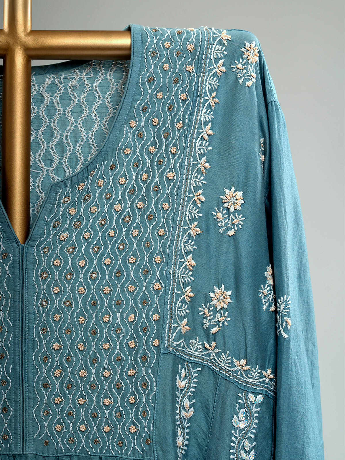 Mul Chanderi Chikankari Suit Set