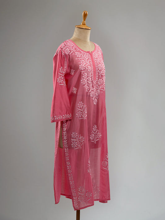 Chanderi Chikankari Kurti