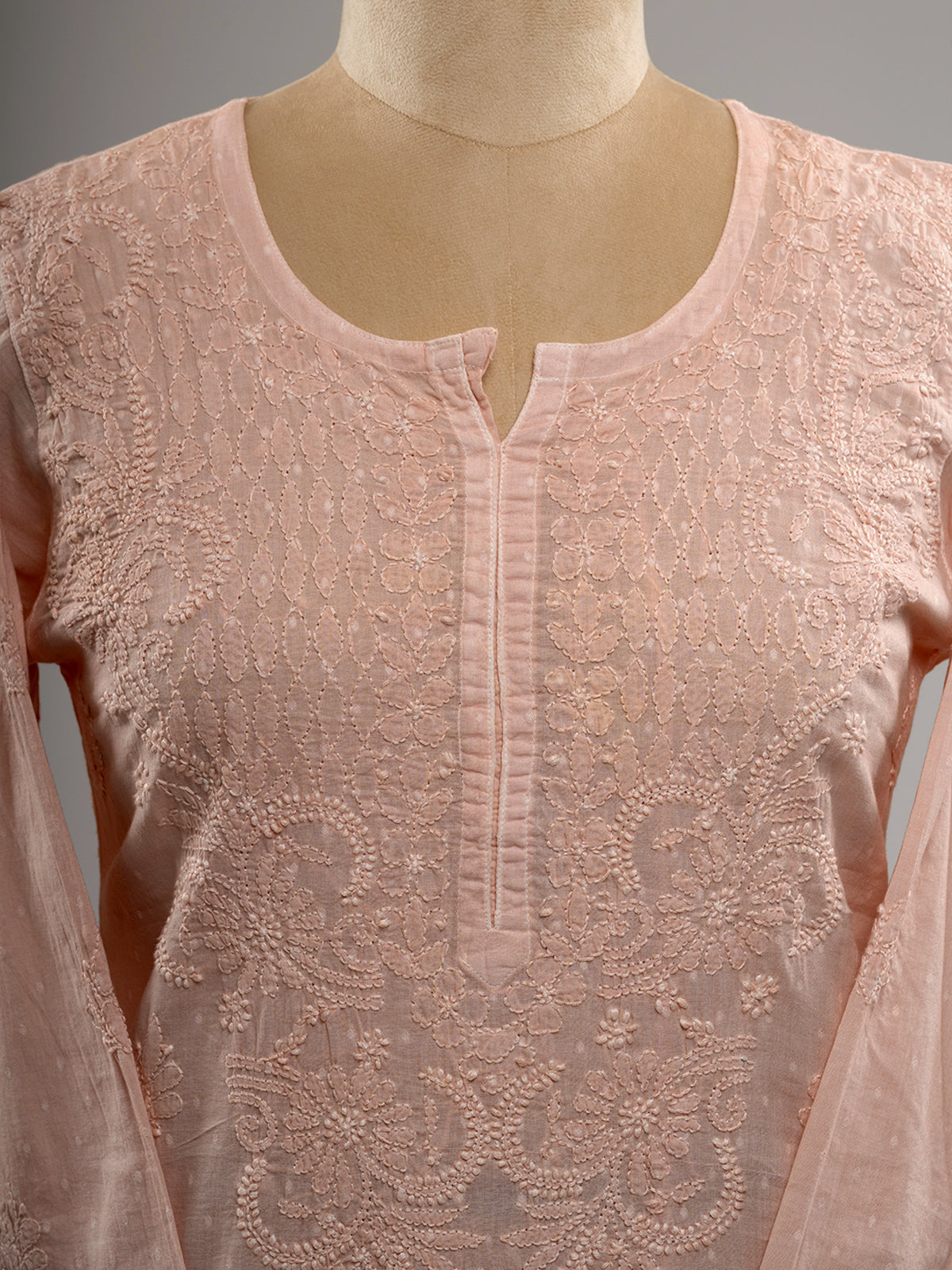 Dobby Cotton Chikankari Kurti