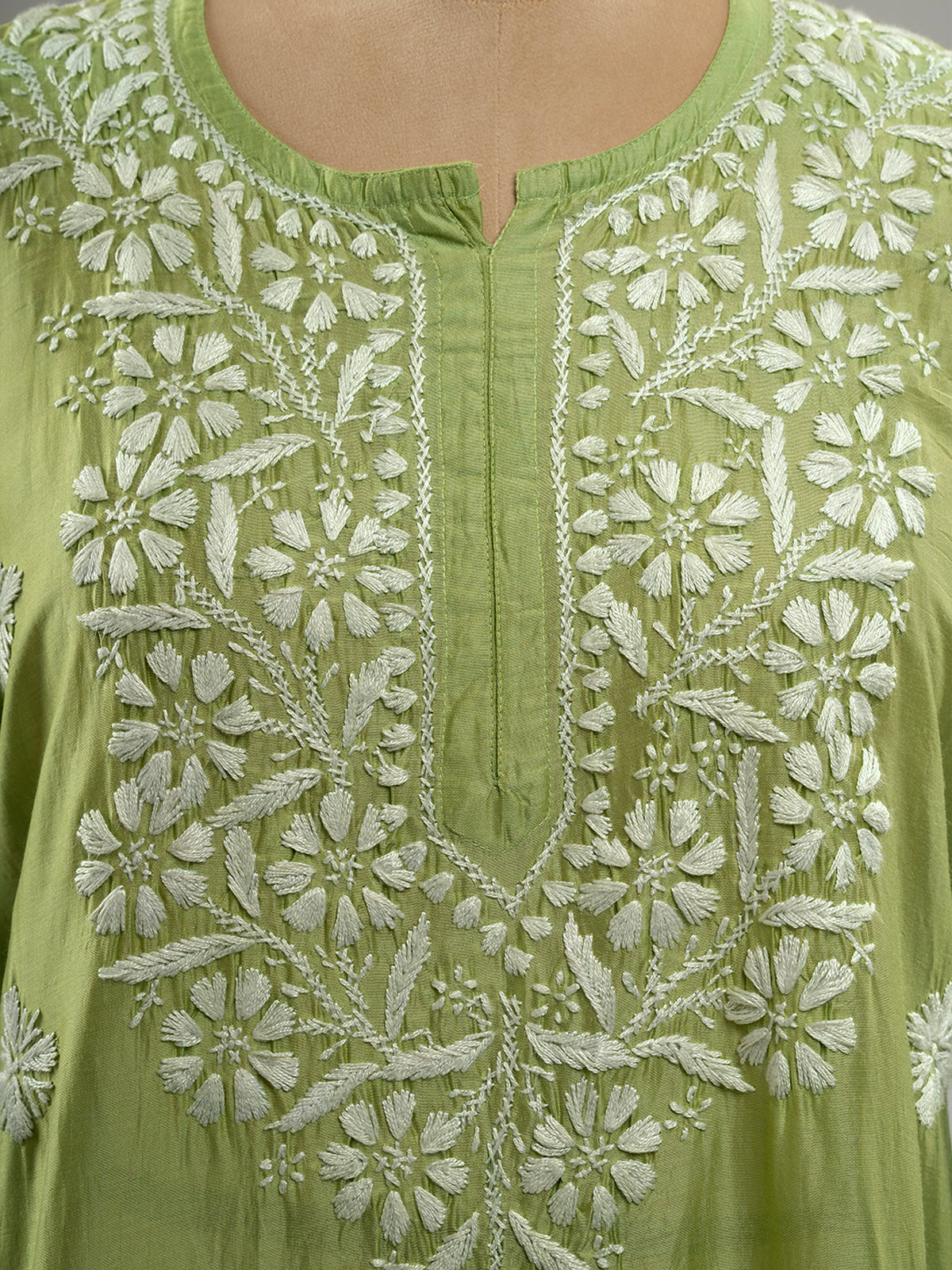Chanderi Chikankari Kurti