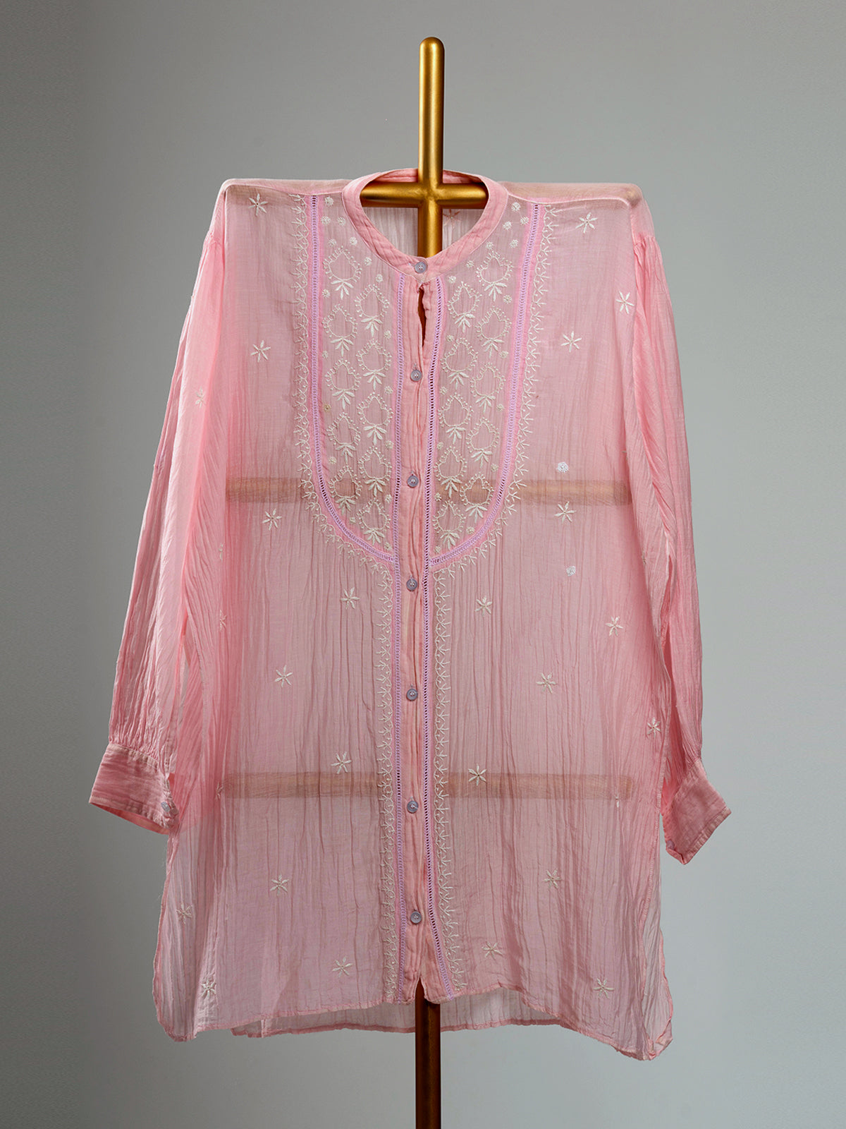 Mul Chanderi Chikankari Shirts