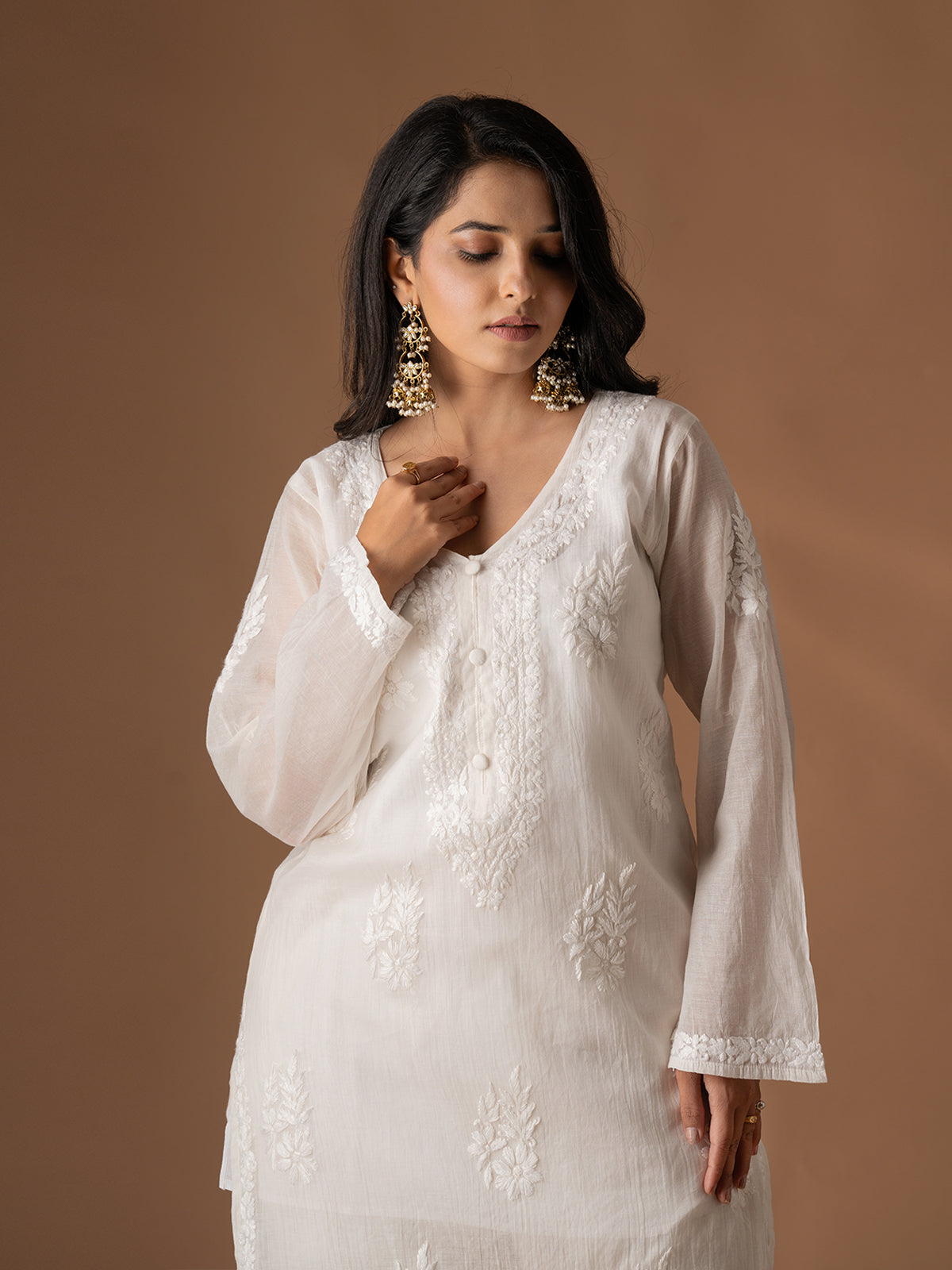 Chanderi Chikankari Set