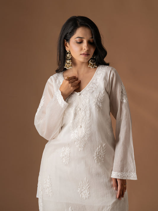 Chanderi Chikankari Set