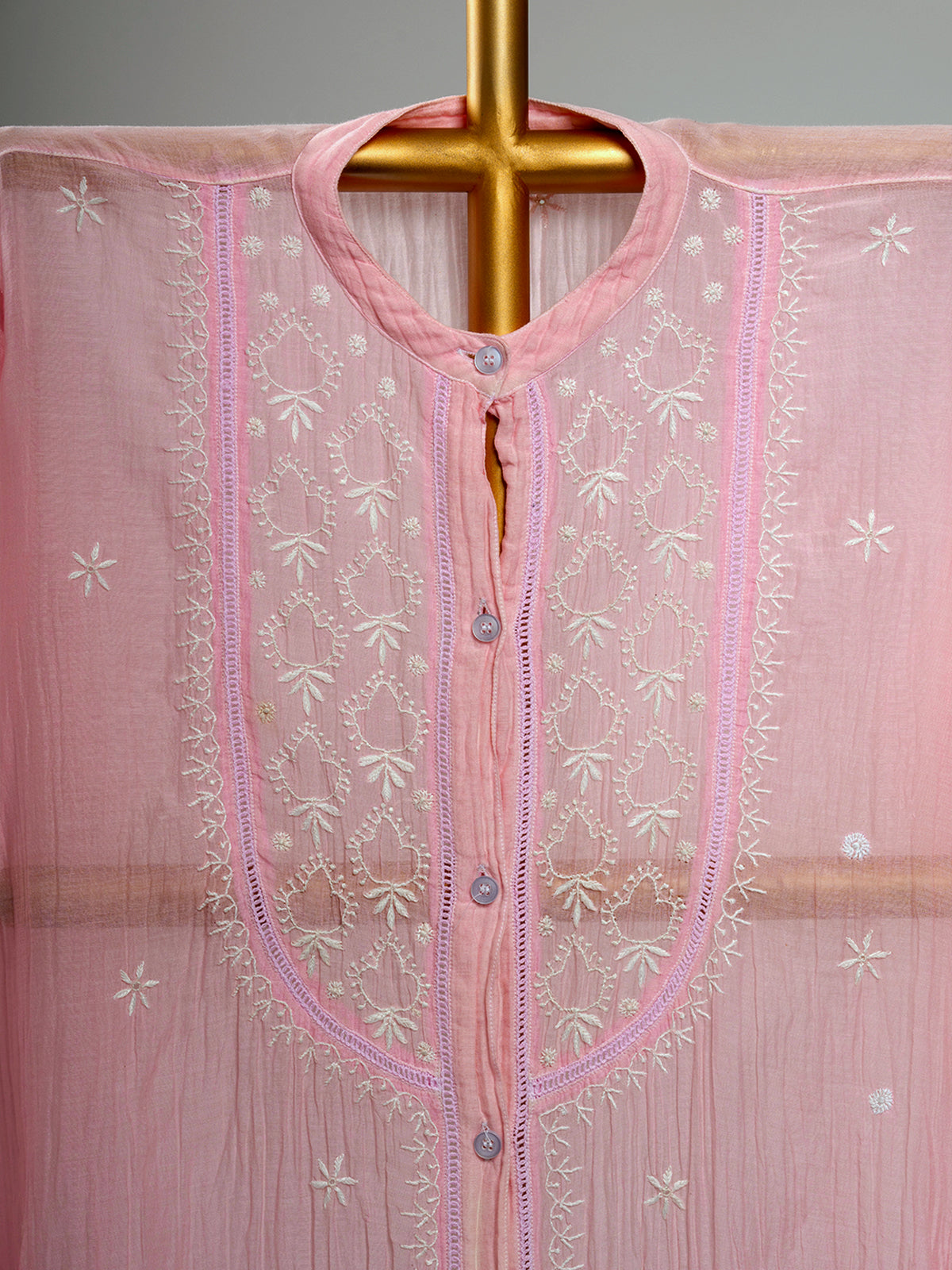 Mul Chanderi Chikankari Shirts