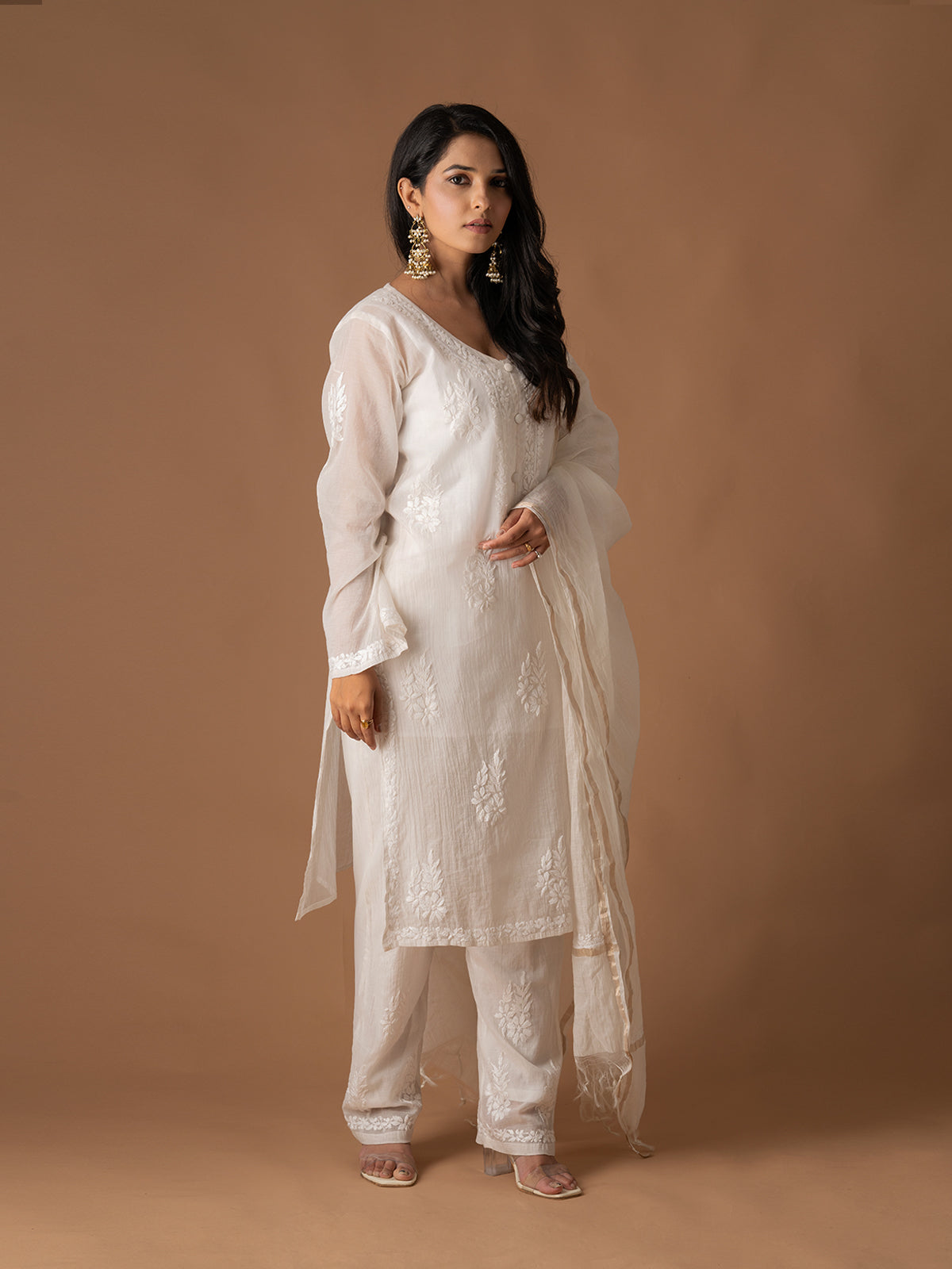 Chanderi Chikankari Set
