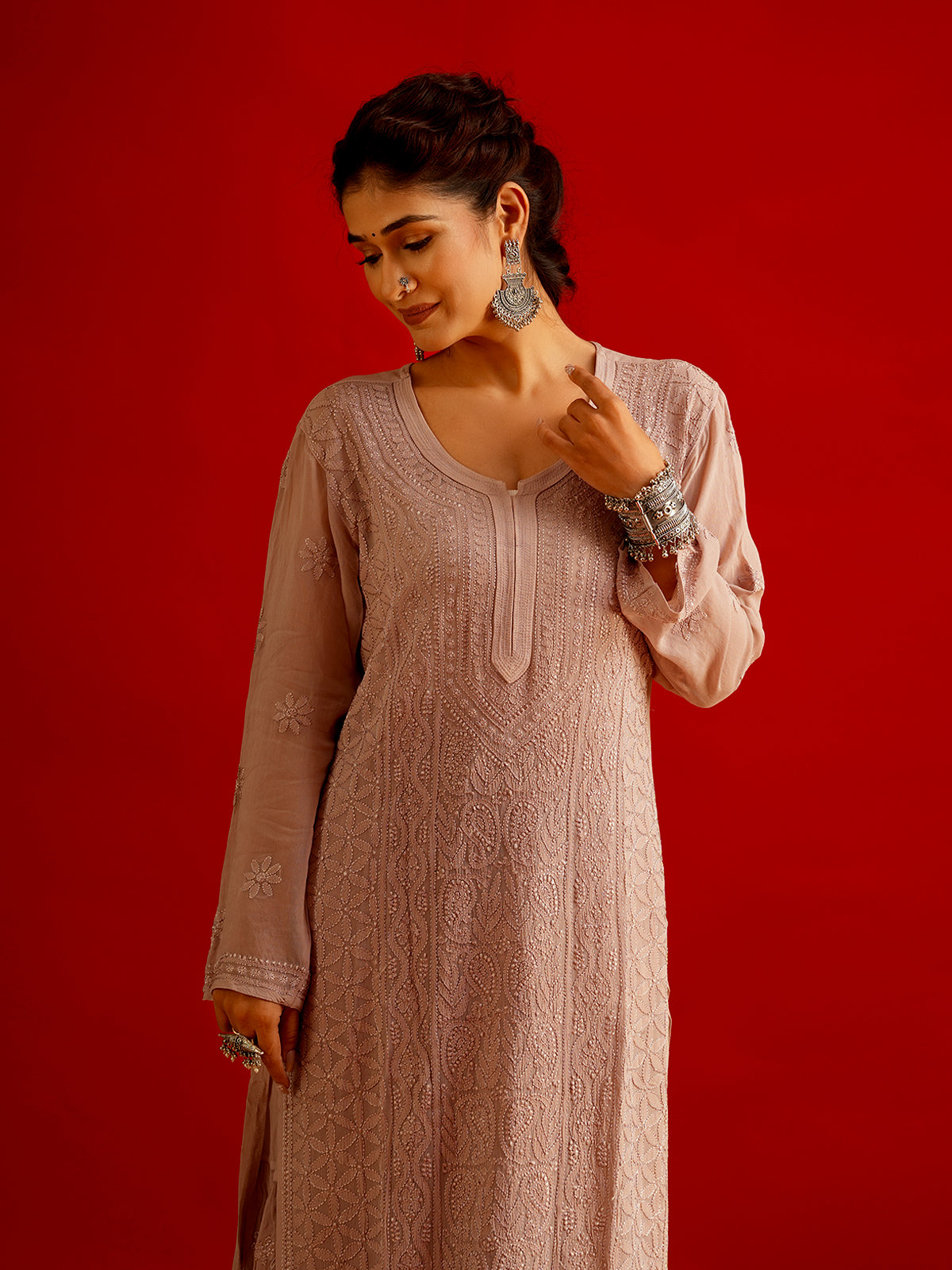 Jaal Embroidered Chikankari Set
