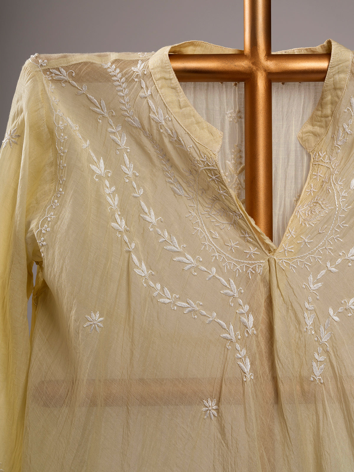 Asymmetric Chikankari Top