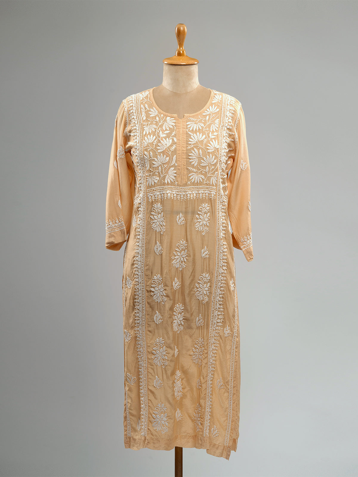 Muslin Lotus Chikankari Kurti
