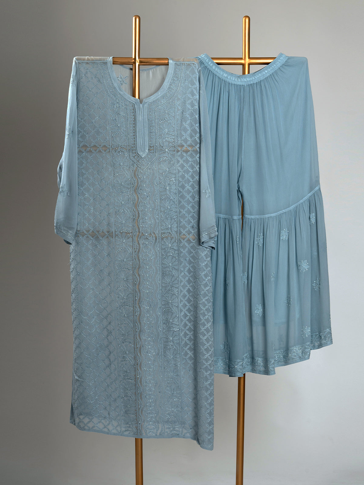 Jaal Embroidered Chikankari Set