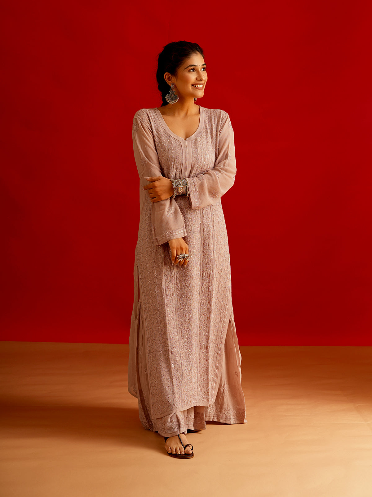 Jaal Embroidered Chikankari Set