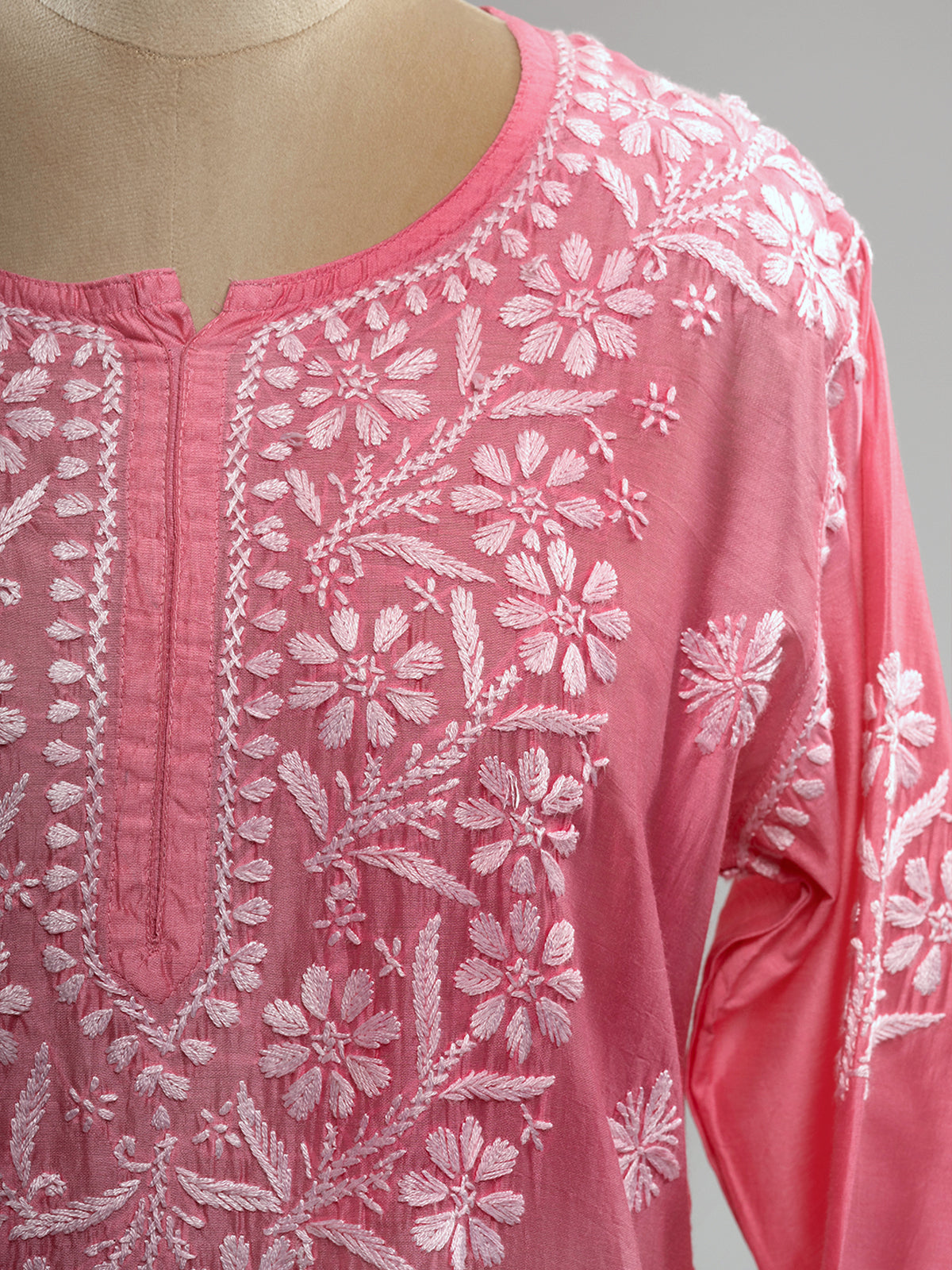 Chanderi Chikankari Kurti