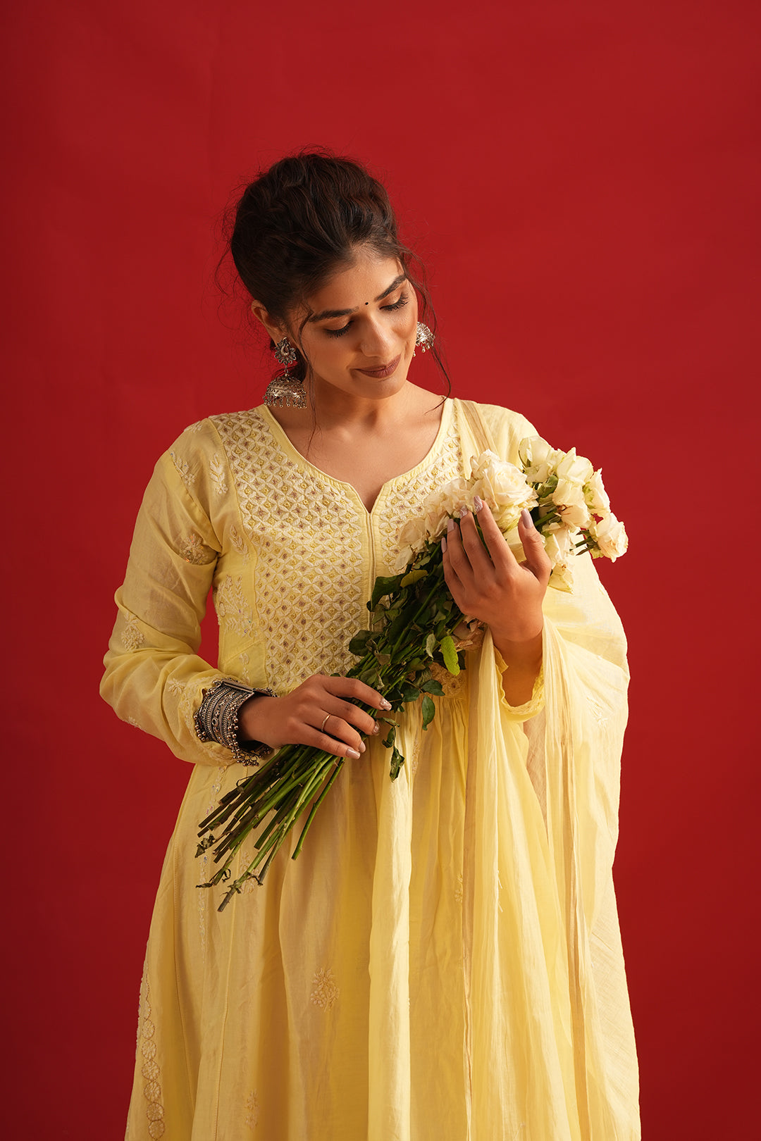 Mul Chanderi Chikankari Set