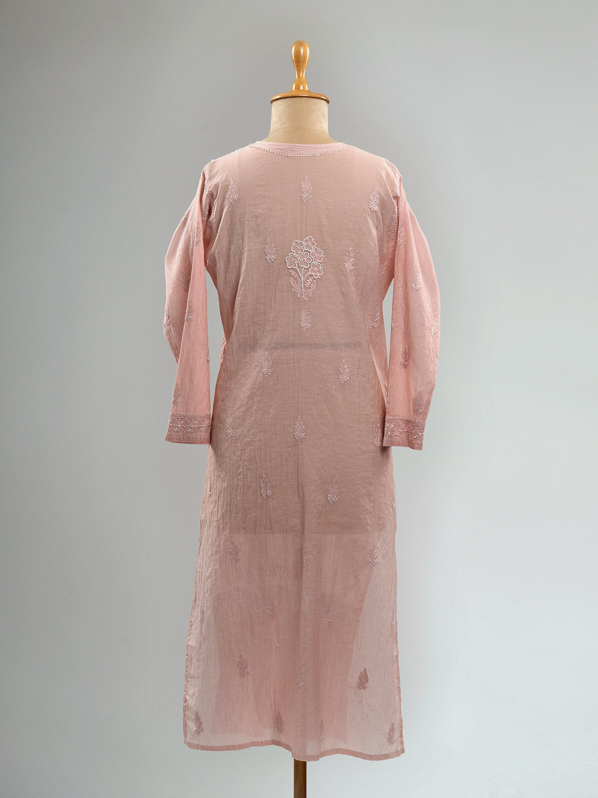 Pearl-Embellished Chikankari Kurti