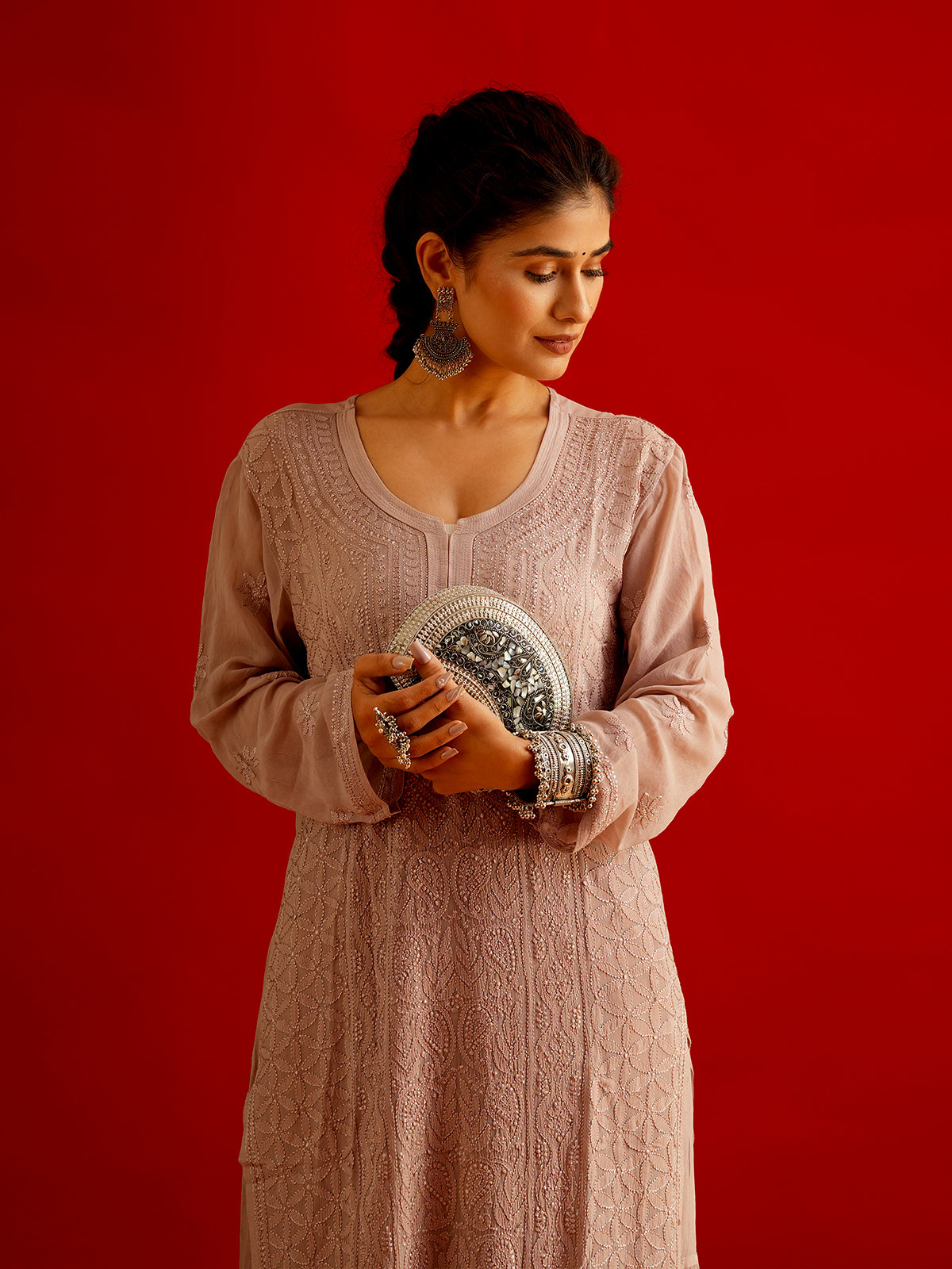 Jaal Embroidered Chikankari Set