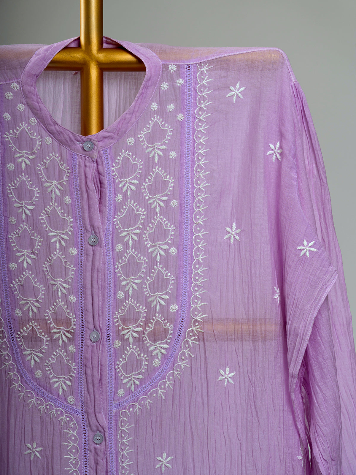 Mul Chanderi Chikankari Shirts