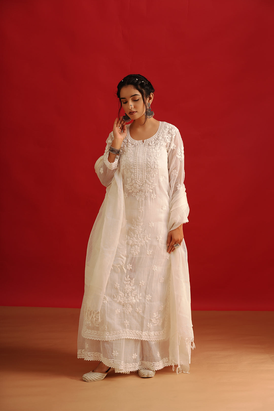 Fine Kota Doria Kurta Set