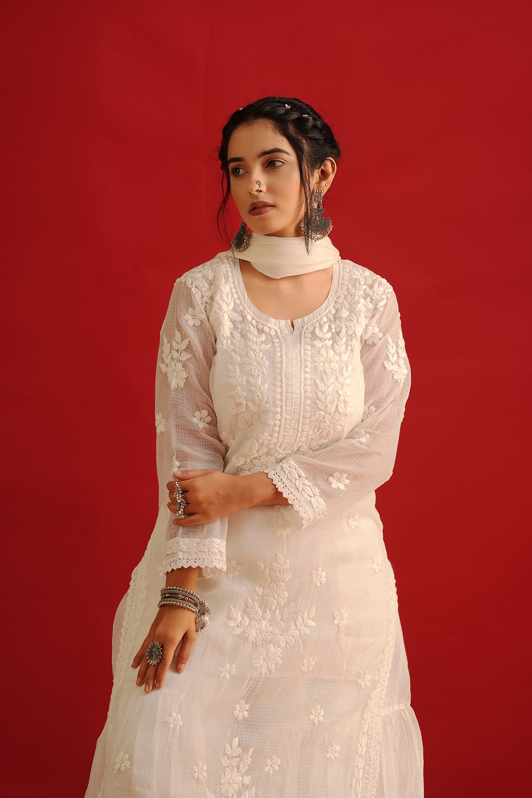 Fine Kota Doria Kurta Set
