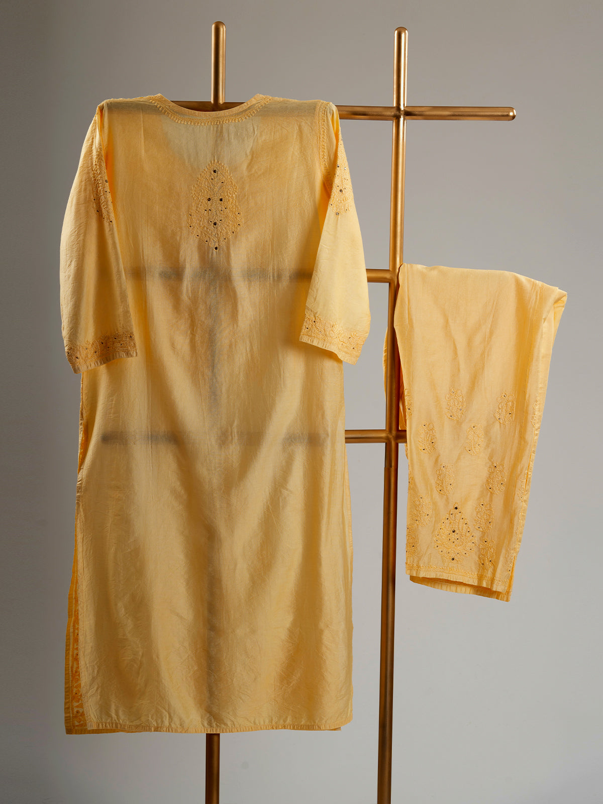 Chanderi Mukaish Chikankari Set