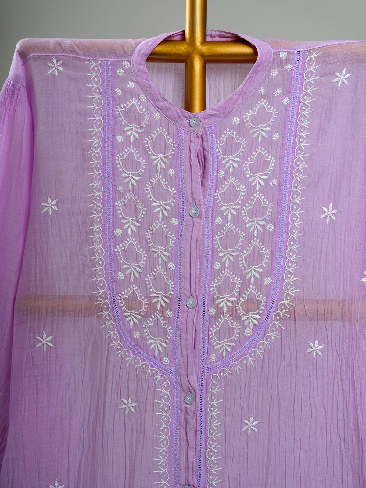 Mul Chanderi Chikankari Shirts