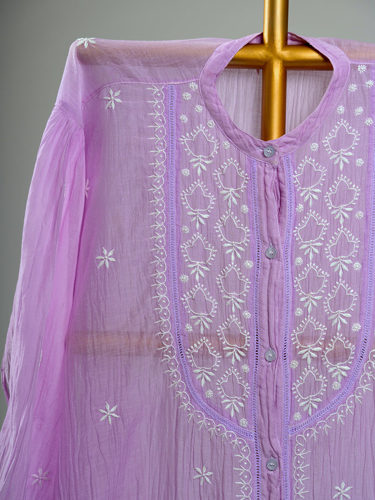 Mul Chanderi Chikankari Shirts