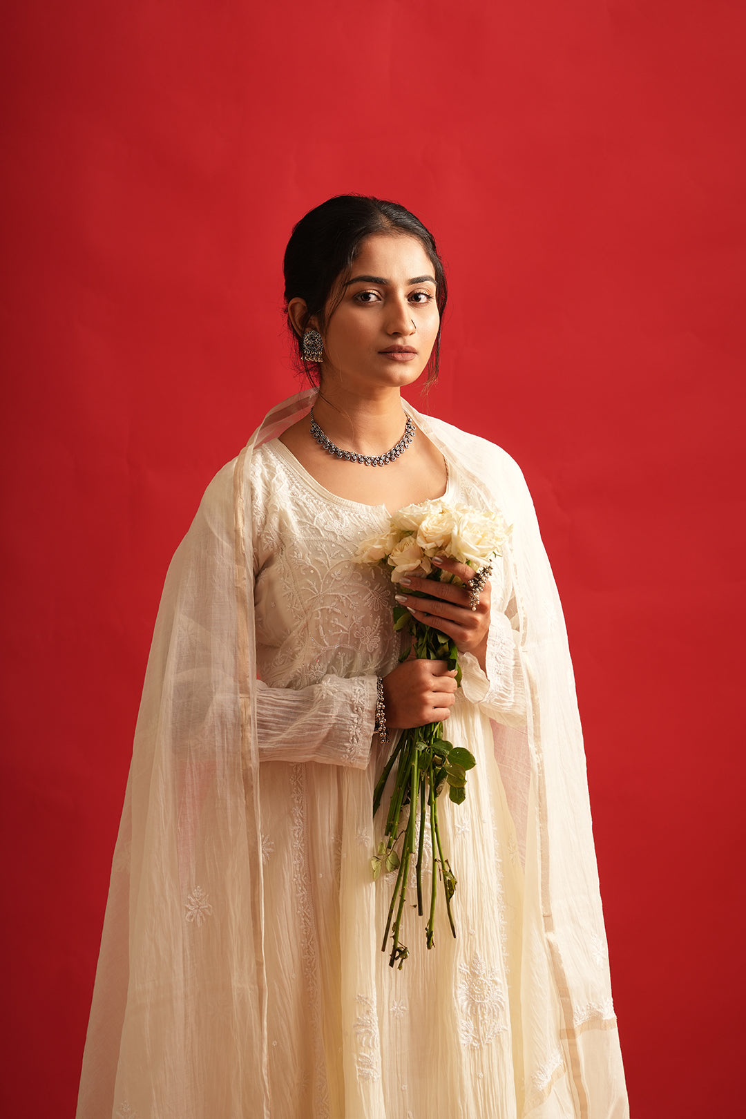 Anarkali Chikankari Kurta Set