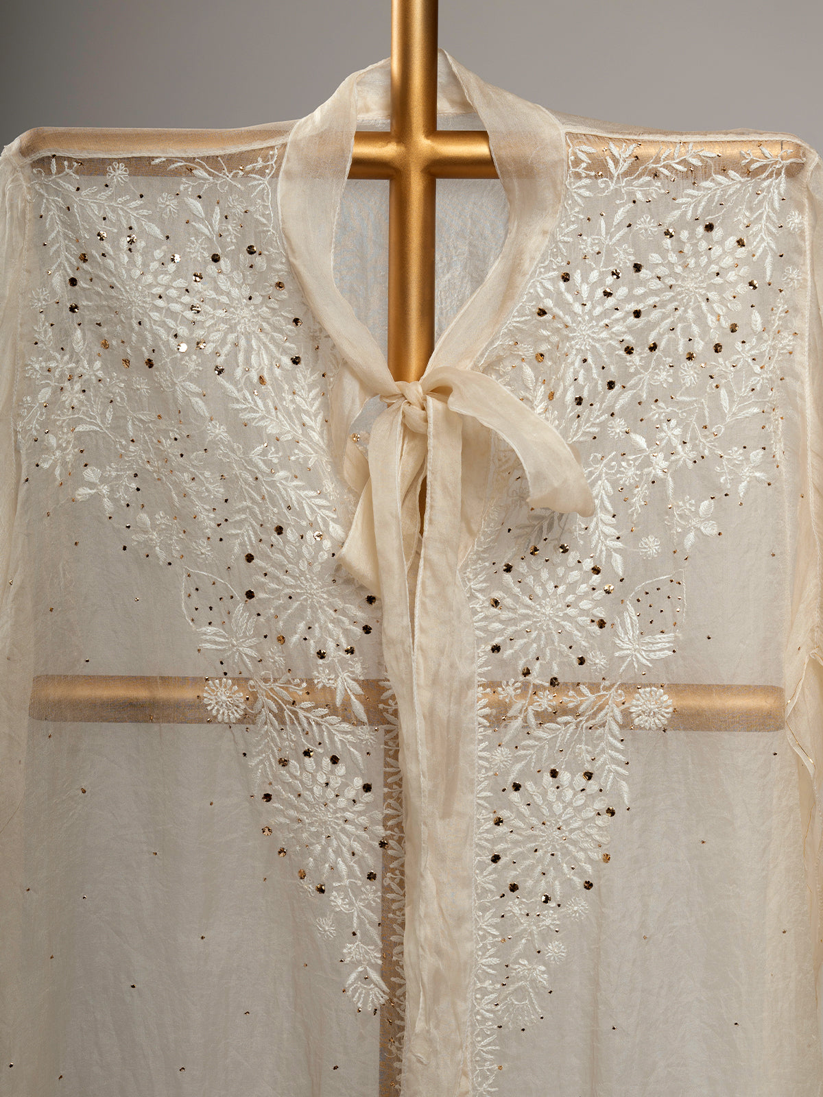 Organza Chikankari Shirt With Mukaish Work