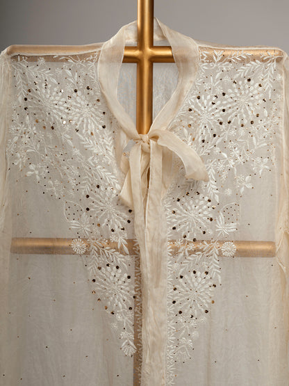 Organza Chikankari Shirt With Mukaish Work